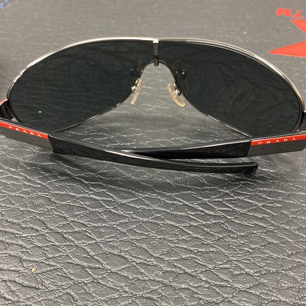 New Prada SPS 54H Aviator Sunglasses Black Gunmetal New! - Picture 6 of 14